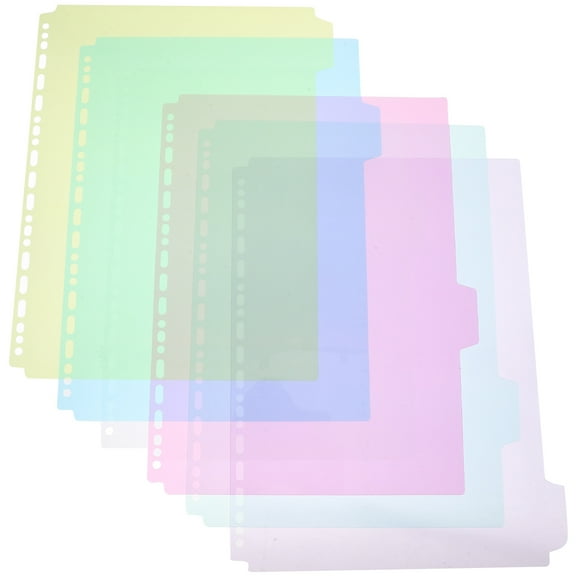 NIAIZEK Assorted Color Plastic File Dividers 6 Pieces for Easy Document Organization and Categorization