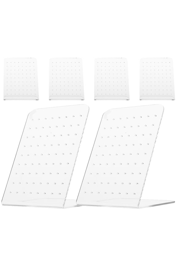 Clear Acrylic Earring Display Stand Set, 6 Transparent L-Shaped Holders with Stable Base for Jewelry Organization and Storage