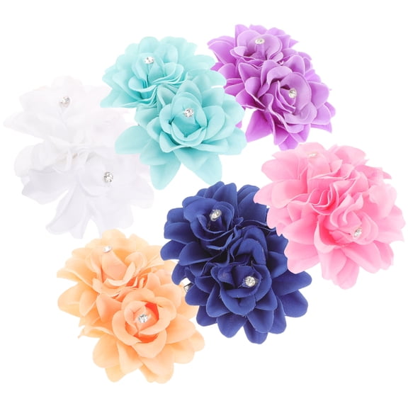 NIAIZEK 6Pcs Assorted Color Floral Rhinestone Hair Clips Dual Rose Design for Beauty Pageant and Honeymoon
