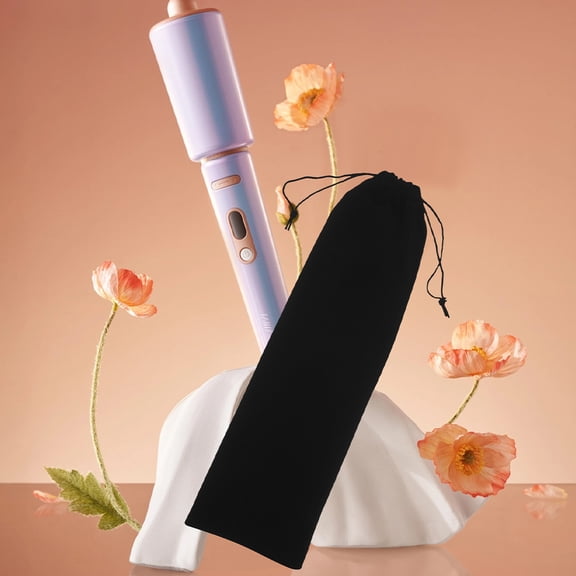 NIAIZEK 6Pcs Stylish Black Hair Tools Holder Bag for Travel and Outdoor Storage