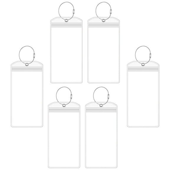 NIAIZEK 6-Pack Transparent Plastic Luggage Tags for Suitcase Identification, Family Tags, and Easy to Use
