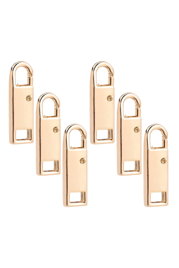 6Pcs Zinc Alloy Zipper Pull Replacement for Bags and Shoes with Golden Multifunctional Design