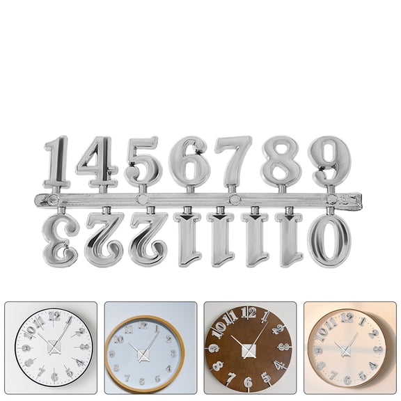 NIAIZEK DIY Clock Numerals Kit Plated Silver Plastic Arabic Numbers for Home Decor
