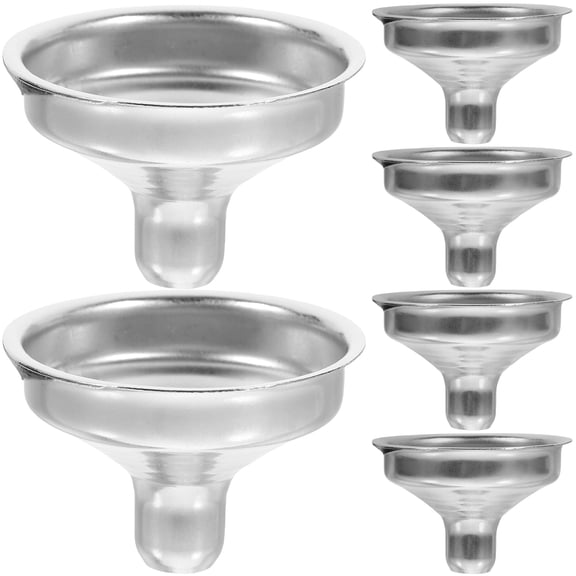 NIAIZEK 6-Pack Stainless Steel Wide Spout Funnels for Easy Bottle and Flask Filling, Kitchen and Bar Accessories