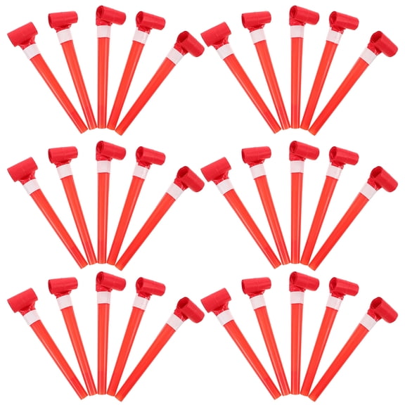 NIAIZEK 70pcs Red Plastic Party Blowouts Noise Makers for New Year Celebration and Birthday Party Favors