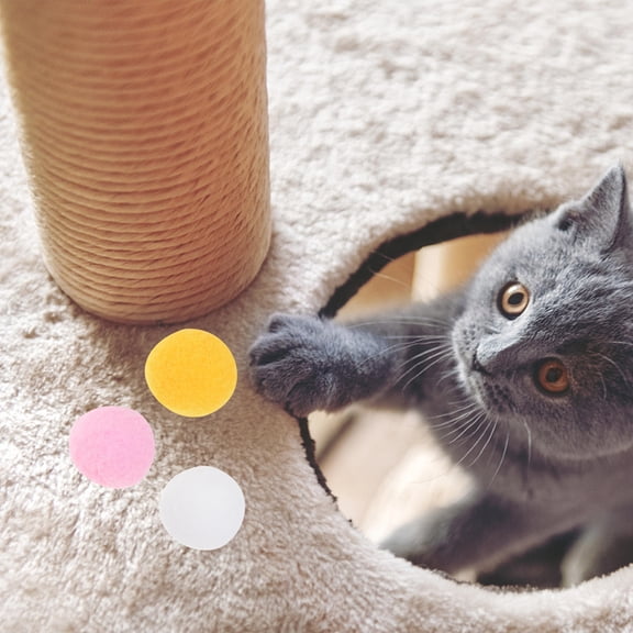 NIAIZEK Interactive Cat Toys Fuzzy Balls For Indoor Kittens Assorted Color 70pcs