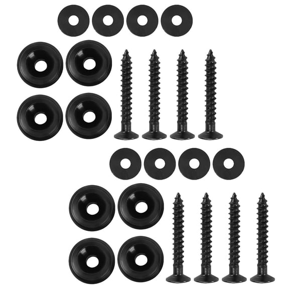 NIAIZEK 8Pcs Guitar Strap Lock Buttons Black Metal Strap Pegs Replacement Kit for Guitar Bass Ukulele
