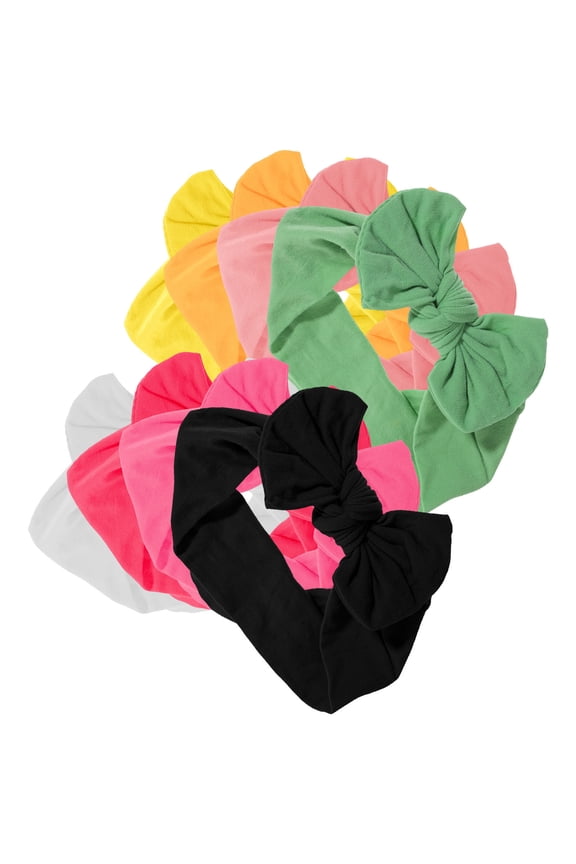 Large Bow Headbands for Babies and Toddlers, Assorted Colors, Soft Comfortable Hair Accessories for Photo Sessions