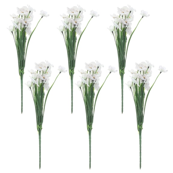 NIAIZEK 8Pcs Realistic White Artificial Violet Flower Bunch for Festival Decor