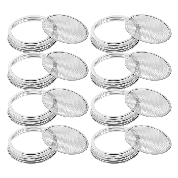 NIAIZEK 8-Piece Stainless Steel Sprouting Lid Set for Wide Mouth Jars with Water Evaporation Control for Indoor Gardening
