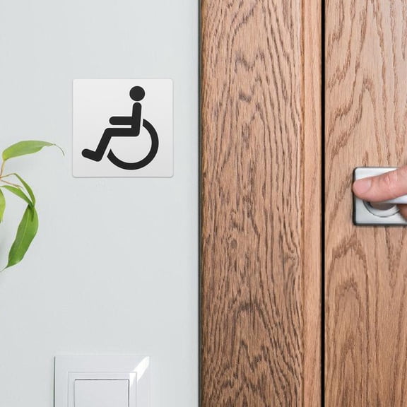 NIAIZEK Handicap Accessible Bathroom Sign White WC Sign for Restroom Compliance 1 Set