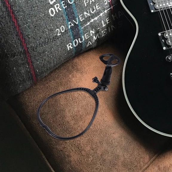 NIAIZEK Adjustable Black Neck Hanging Microphone Holder Handsfree Stable Mic Stand for Performing