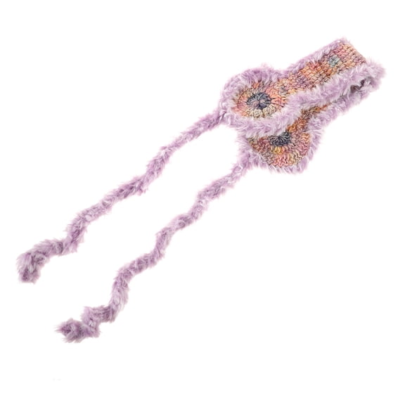 NIAIZEK Soft Lavender Plush Knit Ear Muffs with Adjustable Strap, Cozy Winter Ear Warmers for Outdoor Activities