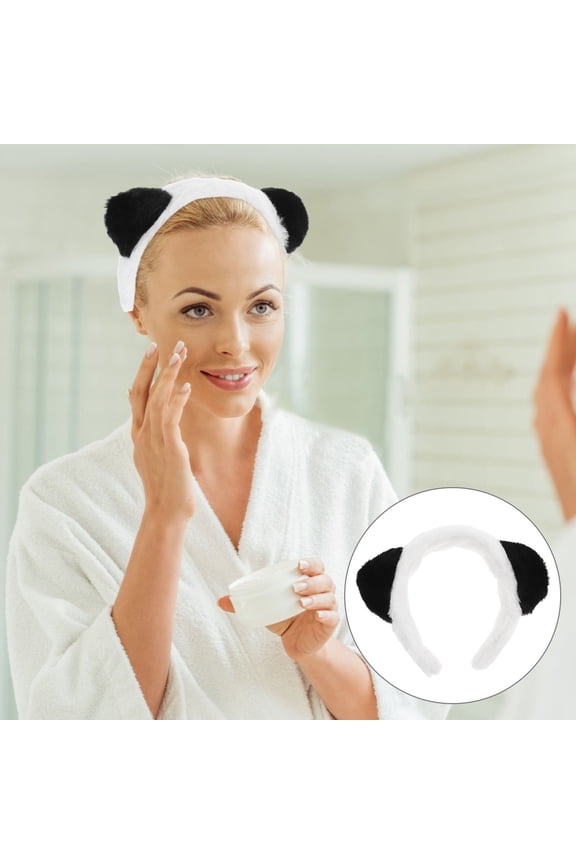 Adult White Fabric Headband with Cute Bear Ears for Cosplay and Festivals