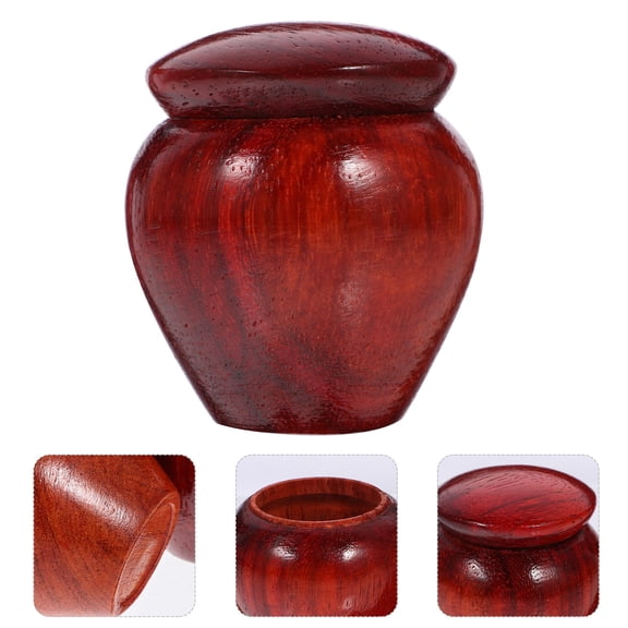 NIAIZEK Stylish Dark Red Wooden Tea Jar with Lid Airtight Container for Kitchen Storage