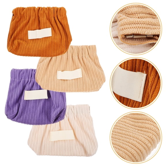 NIAIZEK 4Pcs Assorted Color Makeup Bags Portable Cosmetic Pouches for Lipstick and Small Items