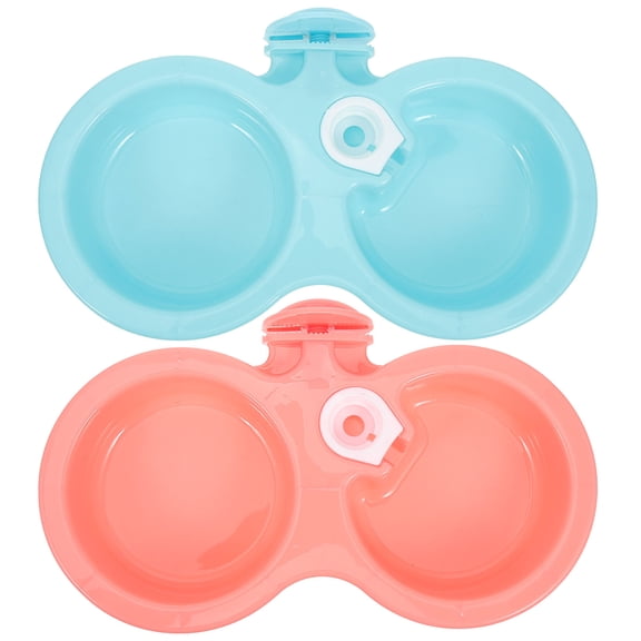NIAIZEK 2Pcs Pet Crate Bowl Set Plastic Detachable Dog Feeder Food and Water Bowls Colored