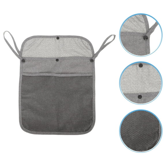 NIAIZEK Travel Stroller Bag Linen Grey Hanging Mesh for Parents 1Pack