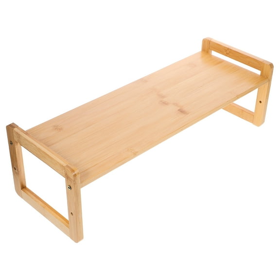 NIAIZEK Bamboo Monitor Riser for Computer Monitor Holding Khaki MultiFunctional Design Ergonomic Height 27.5 x 9.5 x 3.5 Inches