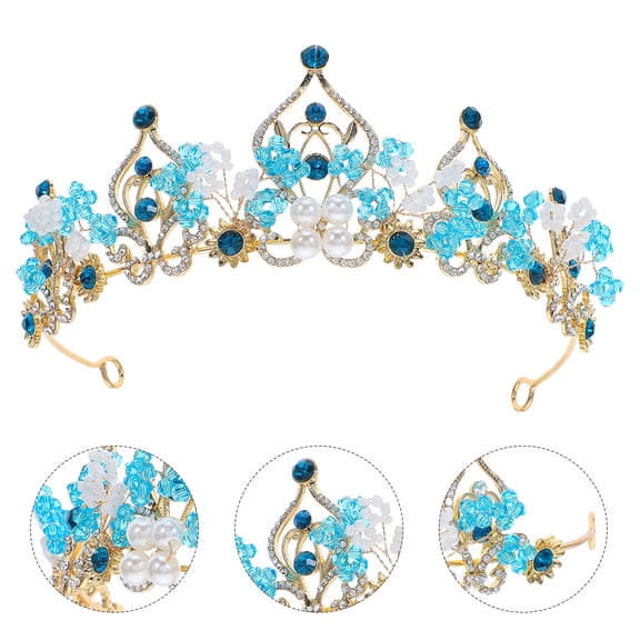 NIAIZEK Baroque Style Crystal Bridal Tiara for Bride Wedding Crowns Zinc Alloy Hair Ornament 1Set