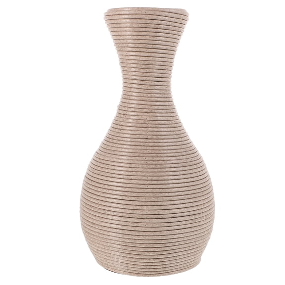NIAIZEK Rustic Beige Woven Wood Floral Vase - Decorative Flower Holder for Home, Office, Living Room, and Table Display