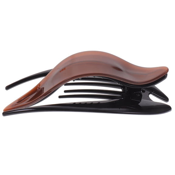 NIAIZEK Large Hair Clip for Women, French Curved Design, Light Brown Acetate Material, 1 Set