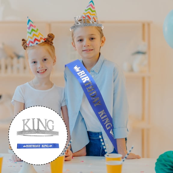 NIAIZEK King Birthday Party Prop with Intricate Design for Adults, 1 Set Party Decoration Accessory