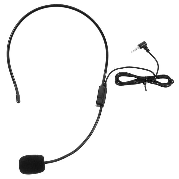 NIAIZEK Black Wired 3.5mm Microphone Headset with Adjustable Headband High Fidelity Sound for Clear Speaking