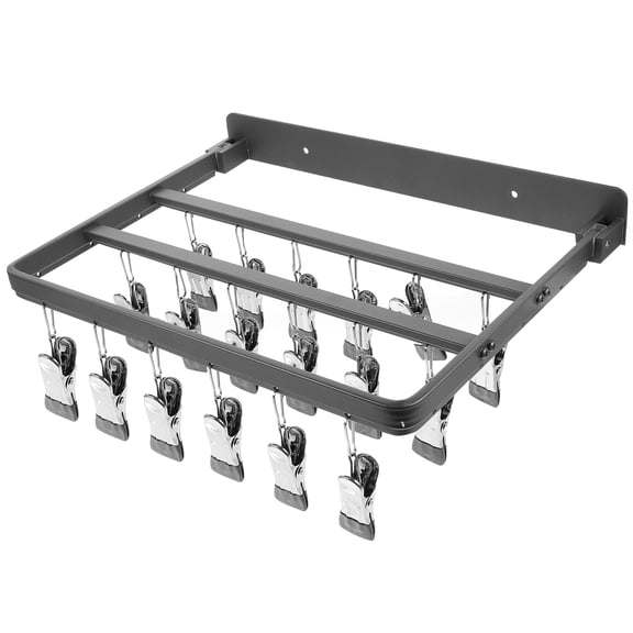 NIAIZEK Black Aluminum Clothes Dryer Rack with Clips for Hanging Socks Underwear and Hats