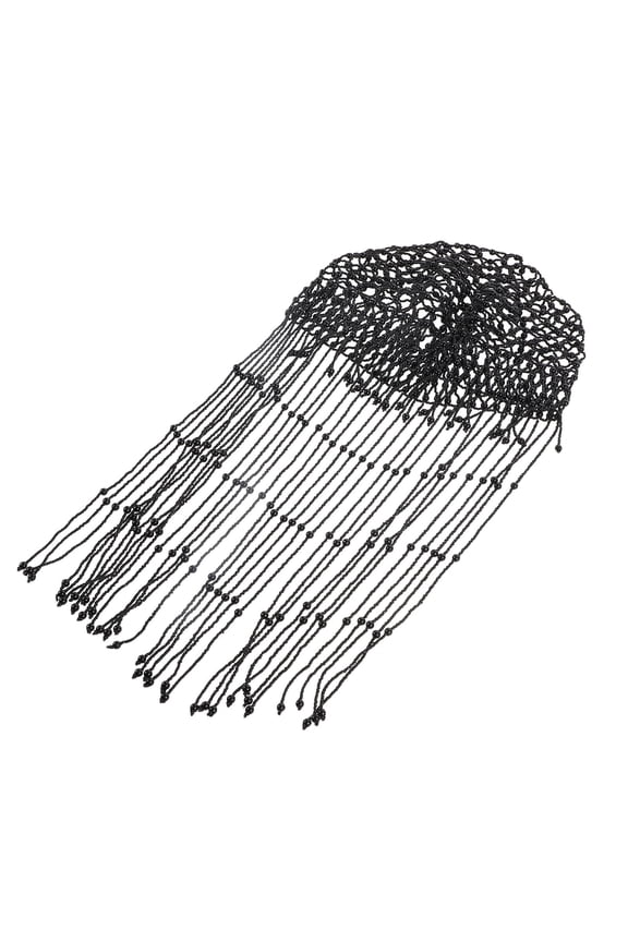 Black Pearled Decorative Hat for Bride Wedding Hair Accessory and Formal Dress Use