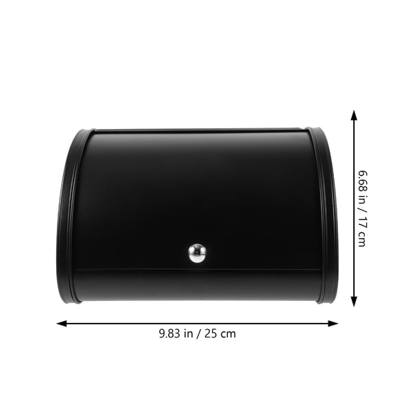 NIAIZEK Carbon Steel Bread Storage Container for Kitchen Countertop Home and Bakery Use Black