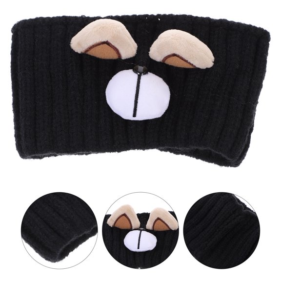 NIAIZEK Stylish Handcrafted Black Headband with Bear Ears for Warmth and Elegant Hair Accessory