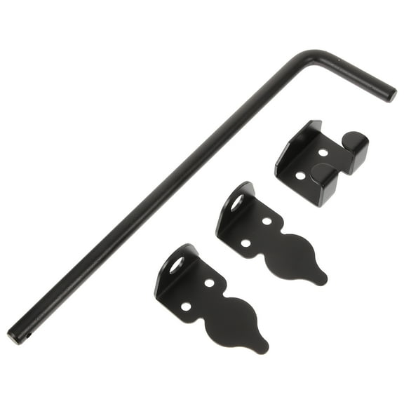 NIAIZEK Black Solid Thick Gate Latch with Cane Bolt for Wood Fences Durable Floor Mounted Hardware