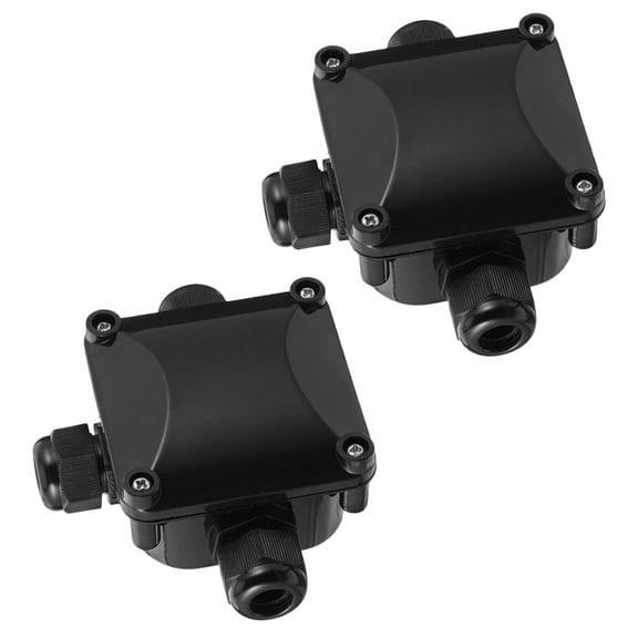 NIAIZEK 2Pcs Waterproof Wire Connector Junction Box Black Plastic for Street Lamp Installation