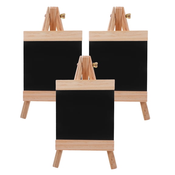 NIAIZEK Erasable Black Wood Chalkboard Menu Display with Stand, 3 Pieces - Reusable Sign Board for Restaurants and Cafes