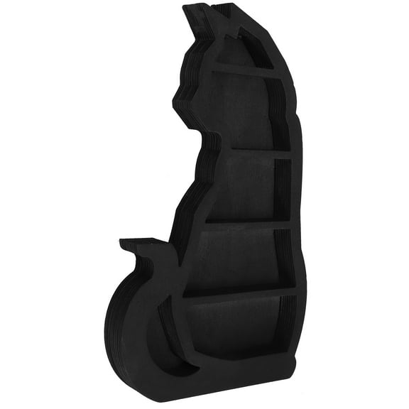 NIAIZEK Black Wood Wall Crystal Shelf for Home Use Decorative Display Stand for Ornaments and Stones 30.0 x 20.0 cm