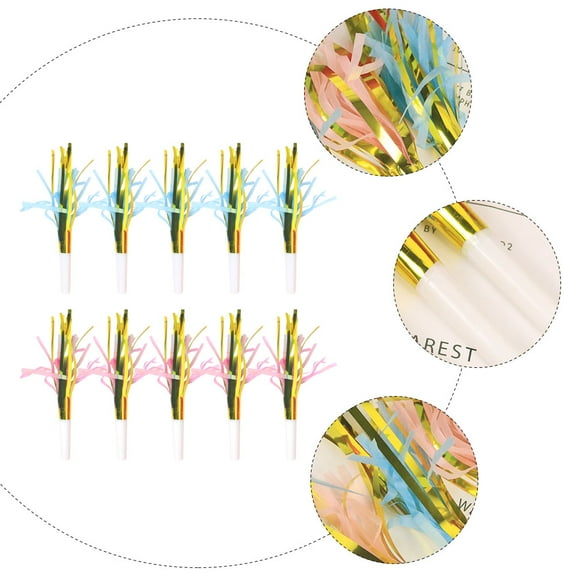 NIAIZEK Blue Tassel Blowing Dragon Whistle for Cheering, Party Favors 20Pcs