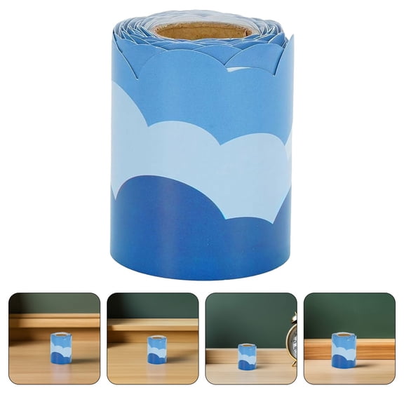 NIAIZEK cloud shaped bulletin board borders Paper Waterproof 1 Roll for School Home Study Area