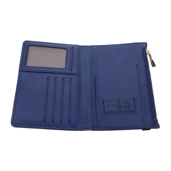 NIAIZEK Navy PU Card Organizer Holder for Travel Documents, Business Cards, Office Use, Compact and