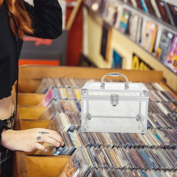 NIAIZEK CD/DVD Storage Box - Portable Organizer with Handle for Discs(9.45X6.30X6.10In)