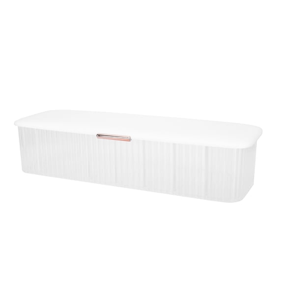 NIAIZEK White Plastic Cable Organizer Box with Lid for Home Cord Storage and Data Cable Management