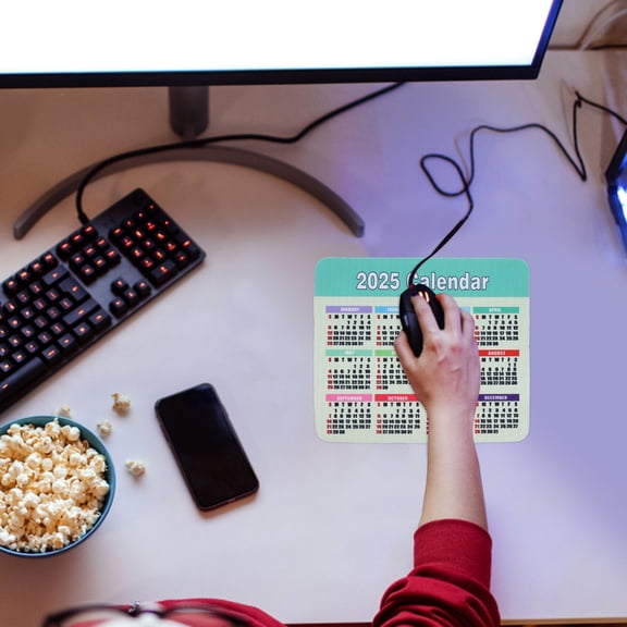 NIAIZEK Multifunctional Office Mouse Pad Calendar in Green with Easy Date Viewing and Cleaning