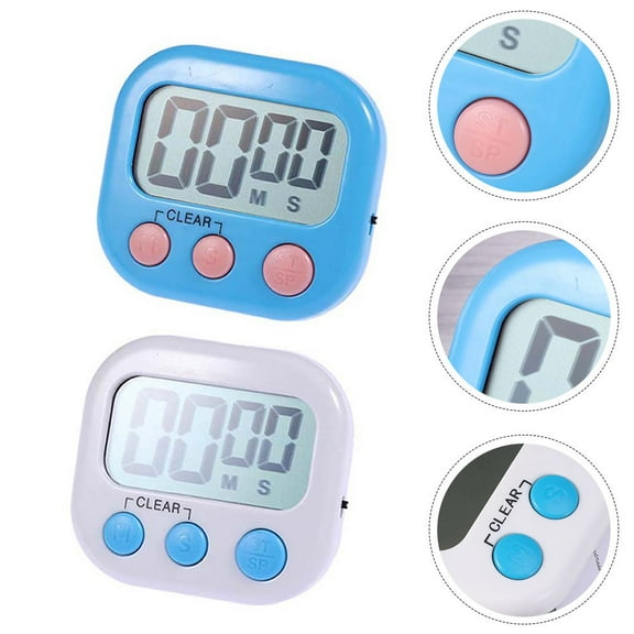 NIAIZEK 2-Pack Kitchen Cooking Timers with Large LCD Screen, Assorted Colors, Easy-to-Use Digital Timer for Cooking and Baking