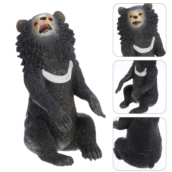 NIAIZEK Plastic Black Bear Figurine for Garden and Desktop Decor Charming Bear Ornament