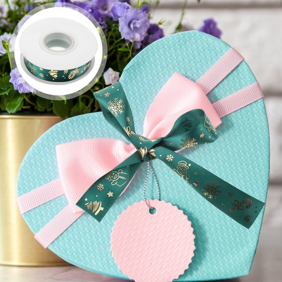 NIAIZEK Green Polyester Ribbon for Christmas Decorations, Wrapping, Holiday Crafts, Projects, and Seasonal Celebrations