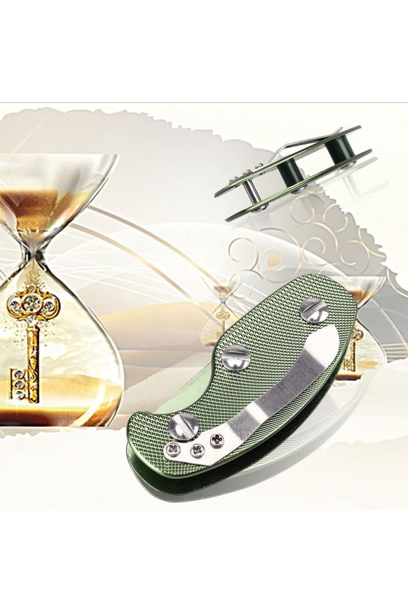Green Aluminum Key Clip Outdoor Key Folder with Hard Lightweight Material for Everyday Carry