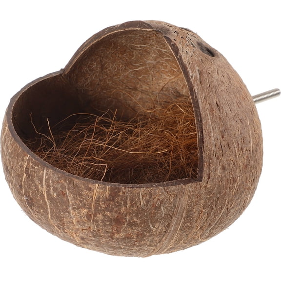 NIAIZEK Coconuts Shell Bird Bed Parrot Toy Coconuts Shell Outdoor Aviary 1Set