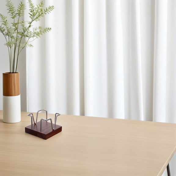 NIAIZEK Compact Desktop Memo Sorter Silver Wooden and Metal Office Organizer