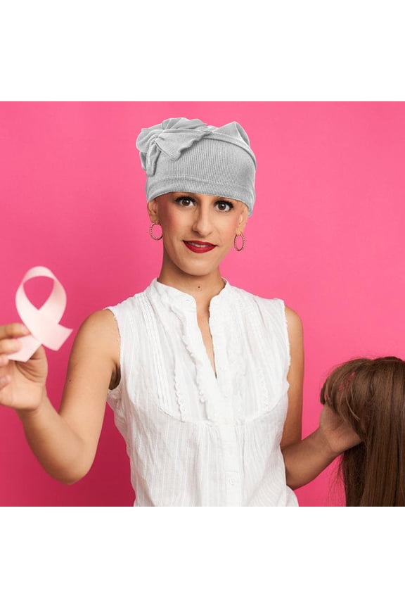 Grey Bowknot Hat, Multifunctional Headwrap, Soft and Portable Polyester