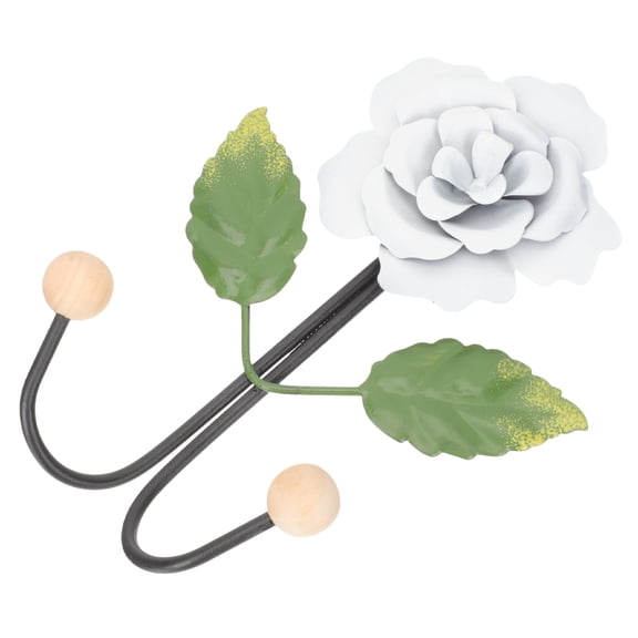 NIAIZEK Wall-Mounted Flower Shape Hooks Made from Iron White Key and Coat Hangers
